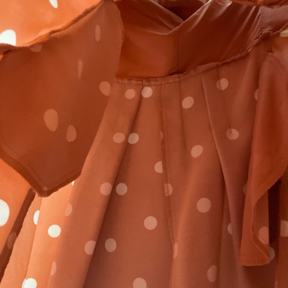 Eva Mendes for New York & Company Pink with White Polka Dot Dress W/pockets - Picture 6 of 12